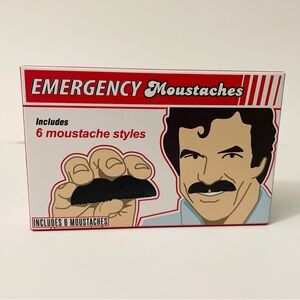 Gift Republic Pack of 6 Assorted Emergency Stick on Fun Fancy Dress Moustaches